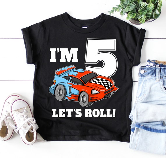 Race Car 5th Birthday T-Shirt Five Year Old Boy Party Race Car 5th Birthday T-Shirt Five Year Old Boy Party