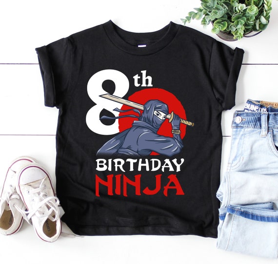 8th Birthday Ninja Party 8 Year Old Birthday Shirt For Kids 8th Birthday Ninja Party 8 Year Old Birthday Shirt For Kids