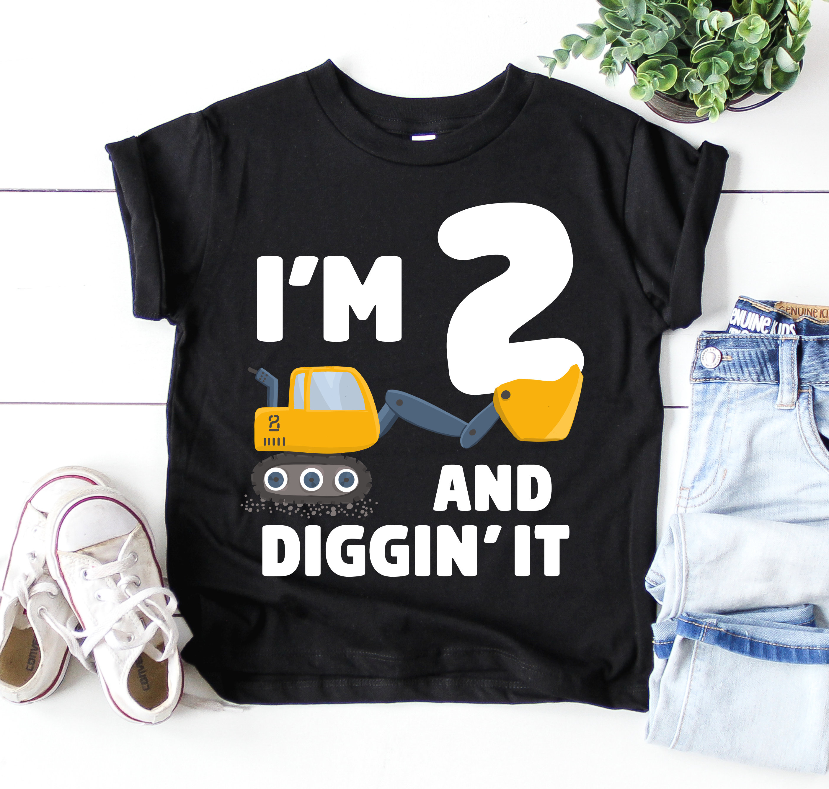 construction 2nd birthday shirt