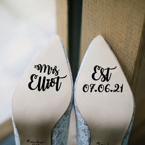 Shoe Decal 'Established' Personalised Wedding Vinyl Sticker image 1