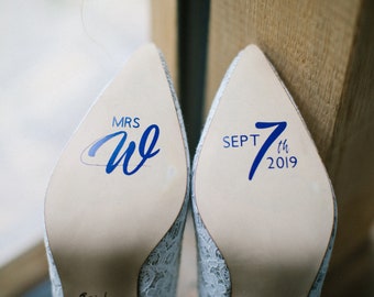 Mrs Shoe Decal - Personalised Wedding Shoe Decal Vinyl Sticker