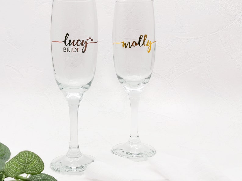 Vinyl Sticker Personalised Champagne Flute Glass with Decal Etsy