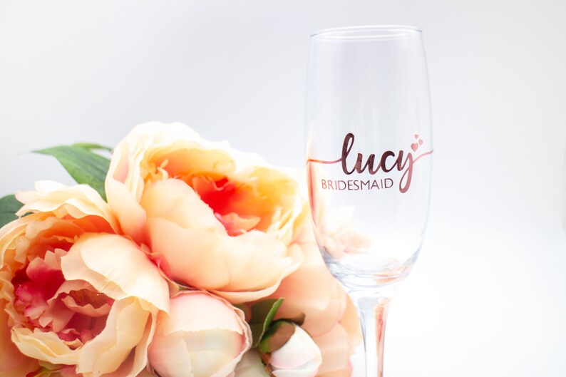 Vinyl Sticker Personalised Champagne Flute Glass With Decal Etsy
