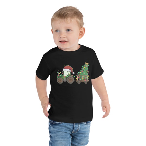 Grüner Weihnachts traktor Schlepper Mitbringsel Baum Schlepper Kinder Kurzarm T-Shirt/Weihnachtsgeschenk/Weihnachtsgeschenk