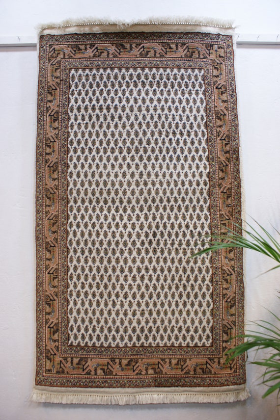 Nr 3537 Hand Knotted Original Carpet Rug Indien Sarugh Mir Wool