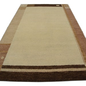 nr 4340 Hand-knotted Original Indien Carpet Gabbeh rug wool 160 x 93 cm ( 5,3 x 3,1 ft. )