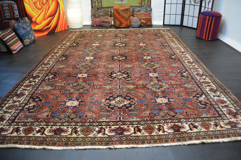 Nr 2120 Hand Knotted Original Azerbaijan Carpet Rug Antique Ca Etsy