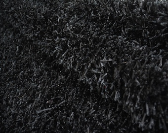 no 13 long-pile, high-pile carpet Shaggy Viscose New color: Black 190 x 130 cm. ( 6,2 x 4,3 ft. )