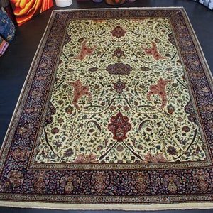 nr 2341 Hand-knotted ORIGINAL Carpet Indien rug  Agra fine ca 368 x 249 cm Unique pattern