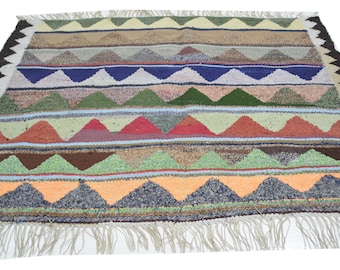 no 493 Handmade rug carpet Nomad Kilim unique item nature color wool on cotton quality Kilim antique 105 x 128 cm.