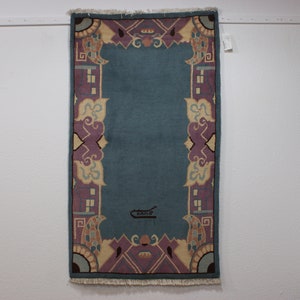 nr 609 Hand-knotted ORIGINAL Carpet Nepal rug  wool on cotton fine ca. 156 x 87 cm. ( 5,1 x 2,9 ft. )