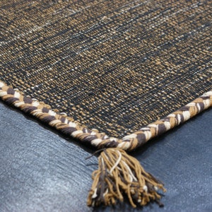 no 22672 Designer nature kilim rug handmade 100% cotton fine ca. 160 x 90 cm Color: Brown
