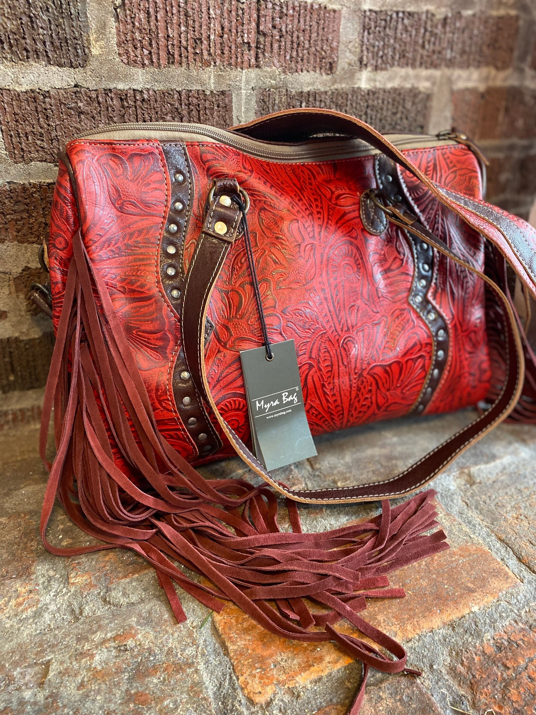 Leather Suede Orange Fringe Bag purse western and native American style |  eBay