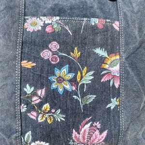 Myra Bag Flowery Spring Shoulder Bag - Upcycled Canvas & Leather Purse, Multicolor - View #2