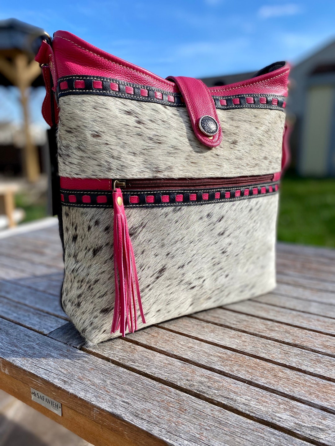 Myra Bag Weekender – Damen Umhängetasche Aus Upcycled Canvas & Leder, Western-Design