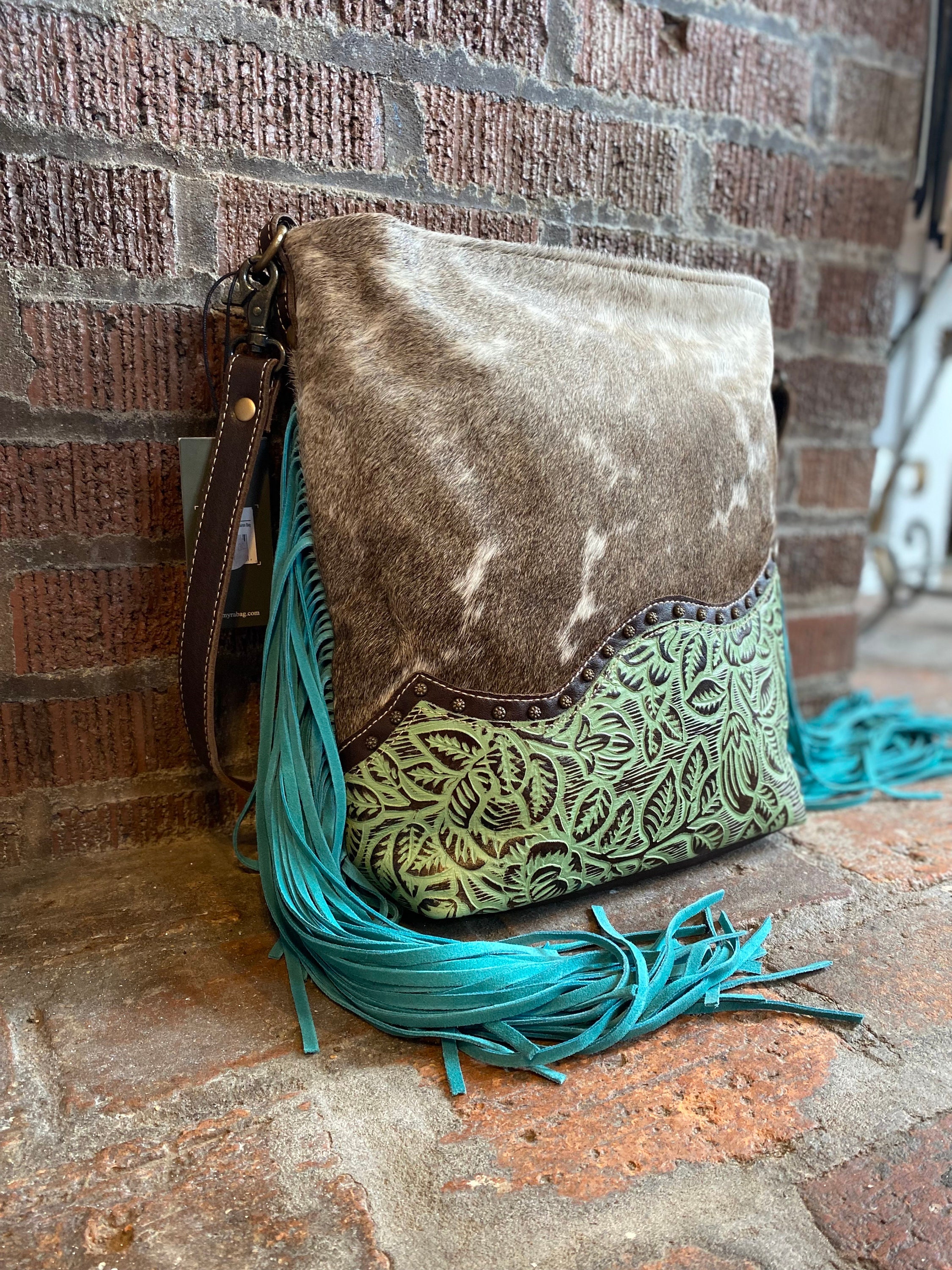 Real Cowhide Crossbody Purse With Fringes – Boho Living Room