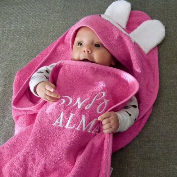 pink baby towel