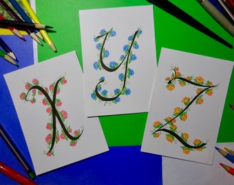 Floral Wrapped Letter Cards: S - Z
