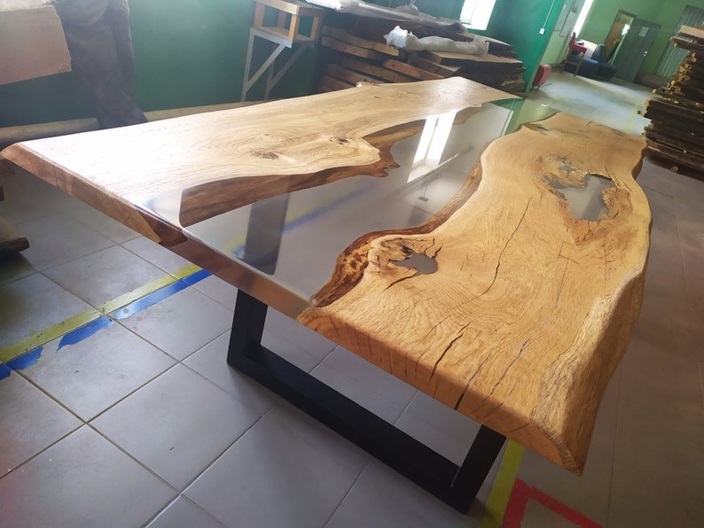 Live Edge River Table Top Clear Epoxy Etsy
