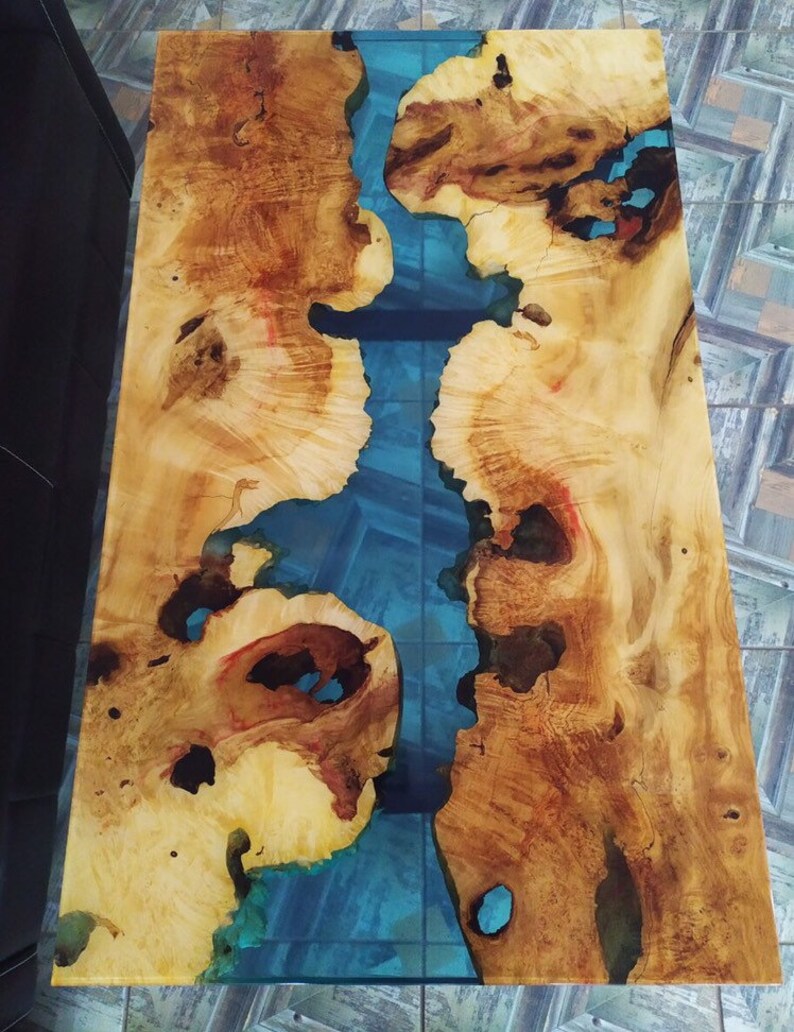 Epoxy coffee table Maple table Ocean epoxy table Etsy