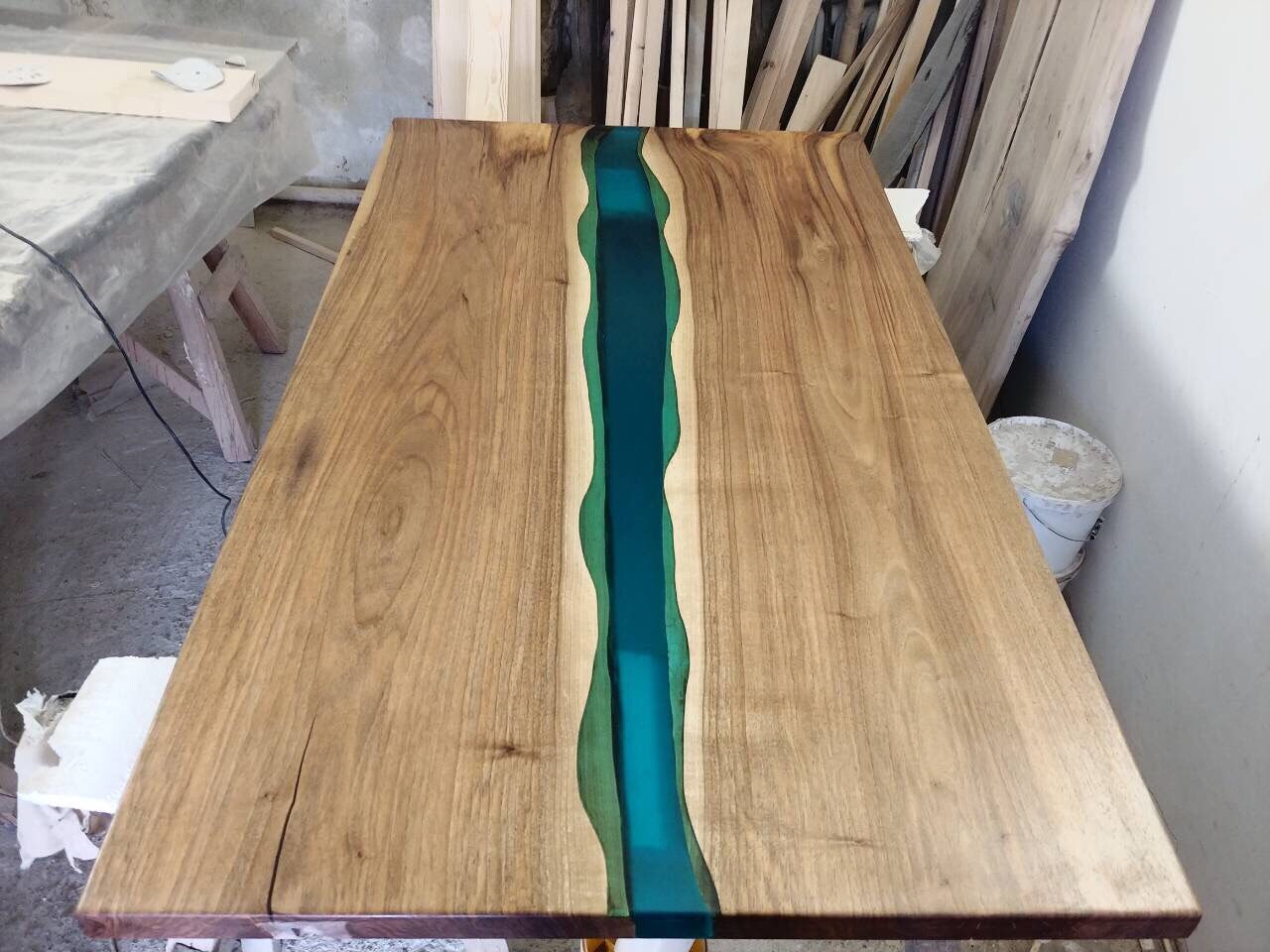 Epoxy resin table epoxy resin dining table burned wood | Etsy