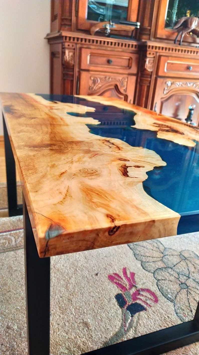 Epoxy Coffee Table Maple Table Ocean Epoxy Table Etsy