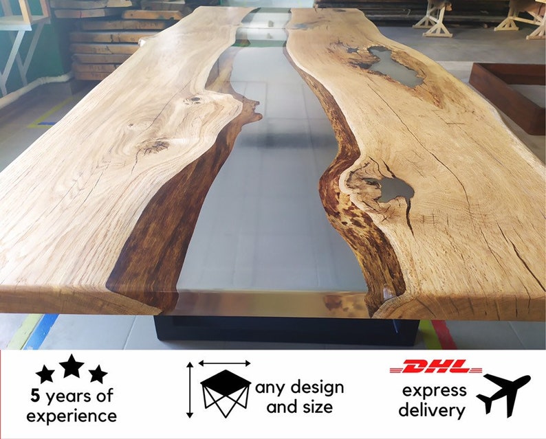 Live Edge River Table Top Clear Epoxy Etsy