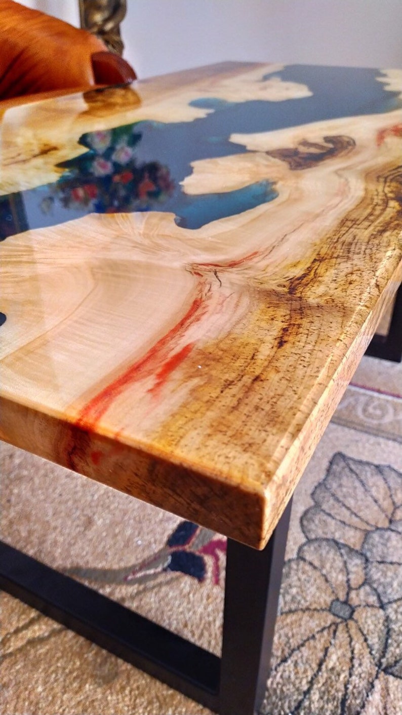 Epoxy Coffee Table Maple Table Ocean Epoxy Table Etsy