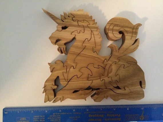 wooden unicorn puzzle