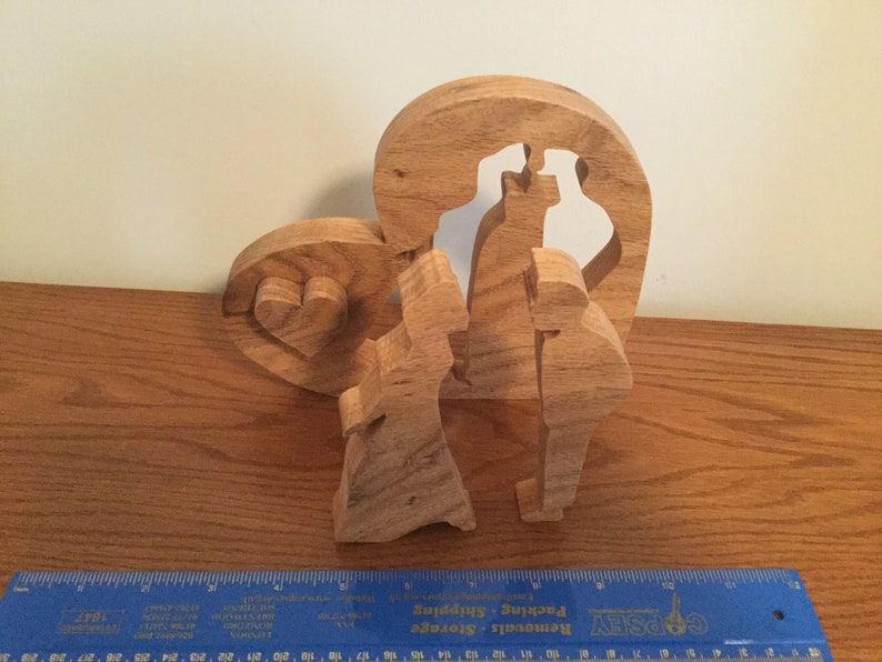 Wooden Bride /& Groom heart