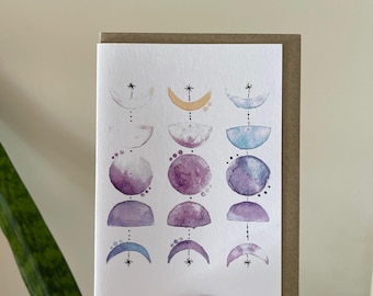 Moon Phase Blank Greeting Card
