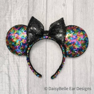 Multicoloured Sequin Mouse Ears: Sparkly Celebration Headband