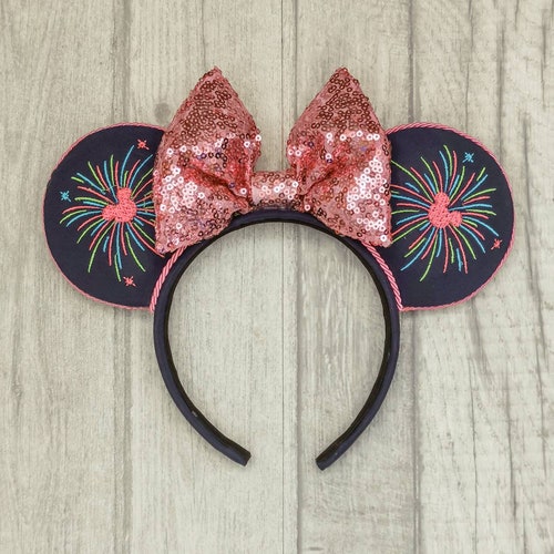 Fireworks Minnie Ears, Happily Ever After Disney Ears, Epcot Forever Mickey Ears