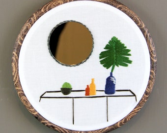 Still Life + Mirror Embroidery Art - Vanity Series