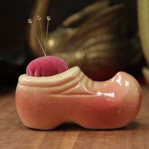 Vintage Ceramic Pin Cushion Clog Shoe image 6