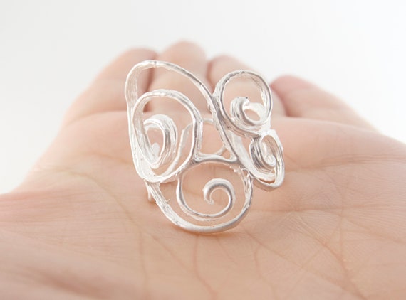 Anillo de plata calado. Anillo filigrana de Anillo Etsy España