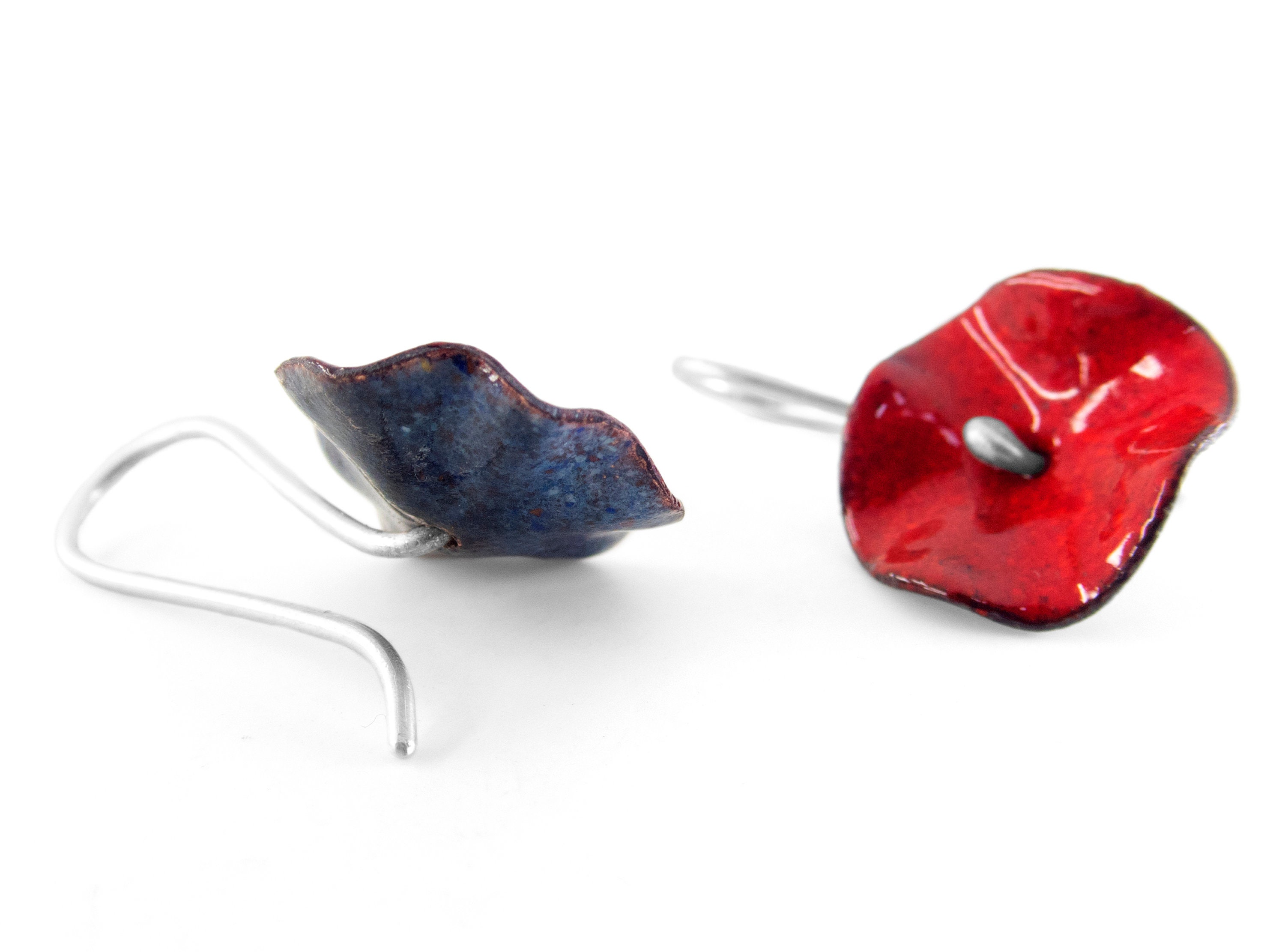 Red Dangle Red Dangle Earrings. Red Enamel Earrings. Personalized Earrings ...