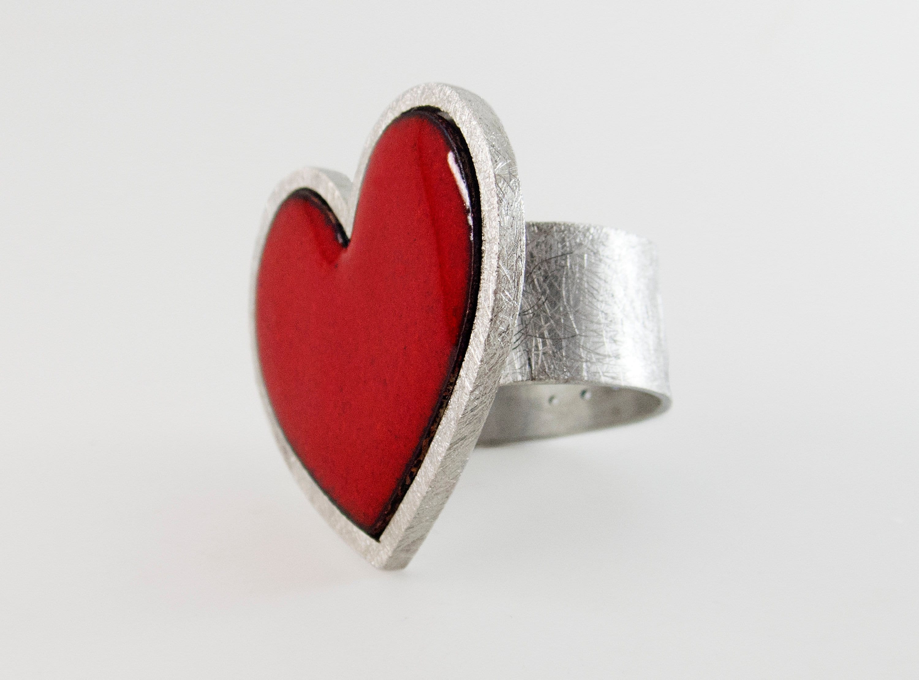 HONOR Eye Sterling Silver Ring plated in 18K Gold with Red Enamel (No 53) main image 1