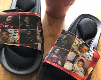 Red Supreme Louis Vuitton Luxury Designer Custom Slides