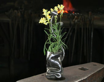 Forged stand for dry Plants and Flowers, Wrought iron stand for dry Flowers, hand forged gift.