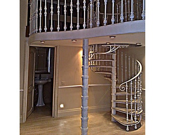 Custom Wrought Iron Spiral Stairs, Forged Railing for Spiral Staircase, Custom Forged Spiral Stairs