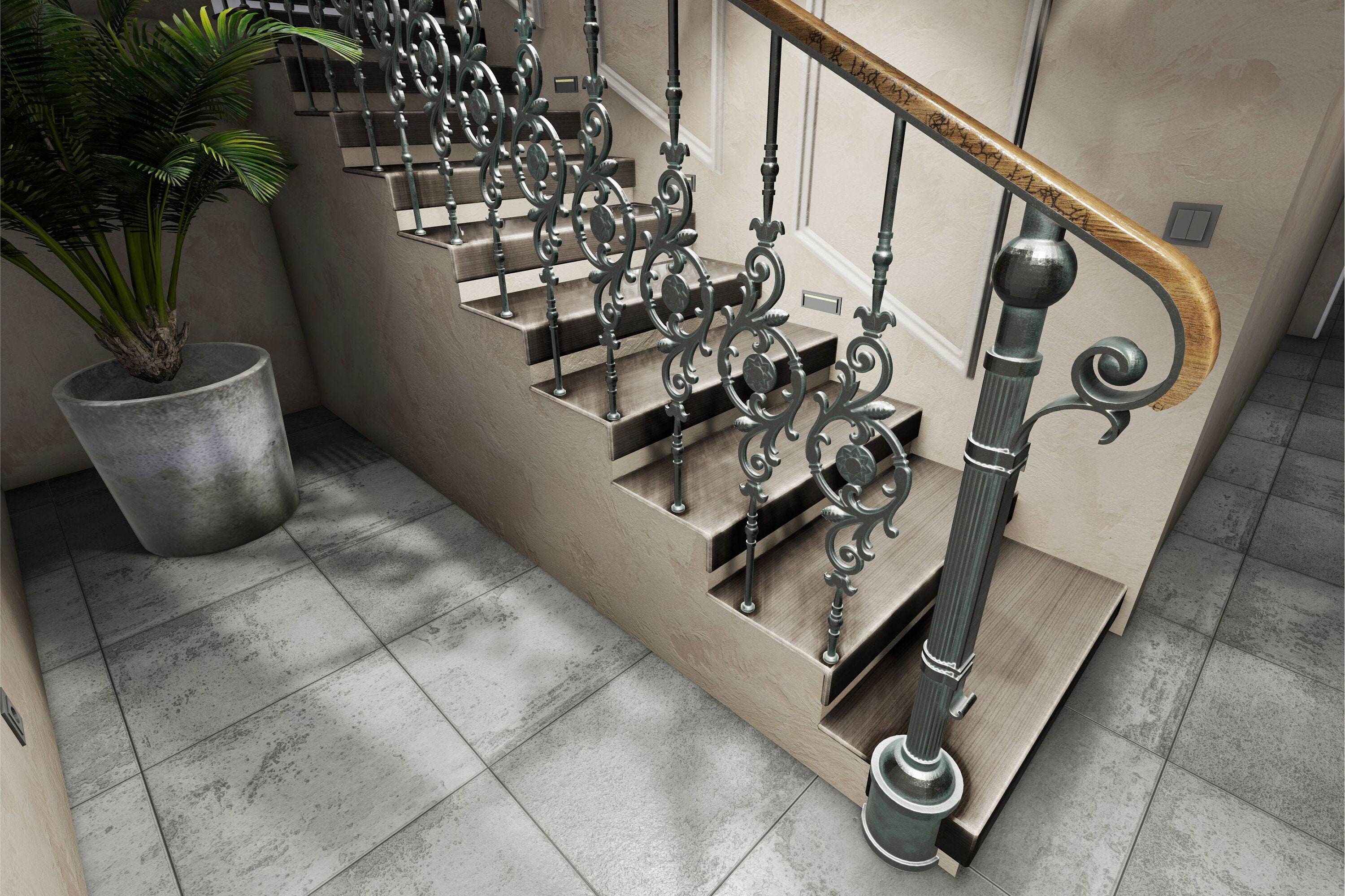 Wrought Iron Balusters Custom Wrought Iron Stair Railing - Etsy