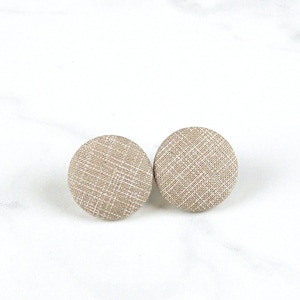 Taupe Knopfohrstecker - Tan Minimalist Ohrringe - Beige Ohrstecker - Wahl von 6 Größen