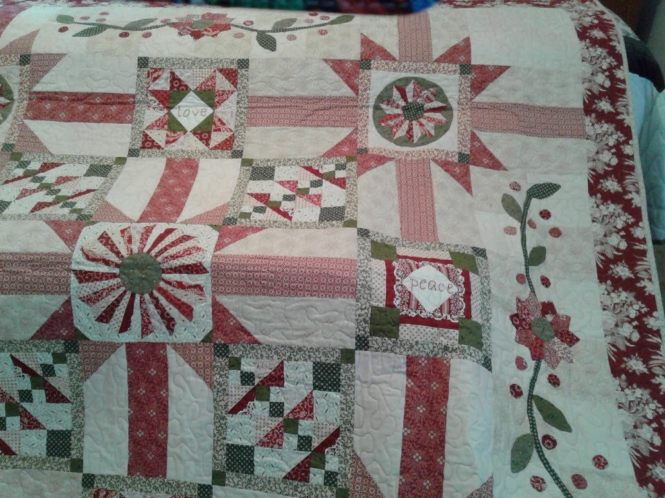 Vintage Blush Quilt, Handmade Quilt, Country Style Quilt, Rose Colored Quilt, Handmade Quilt for