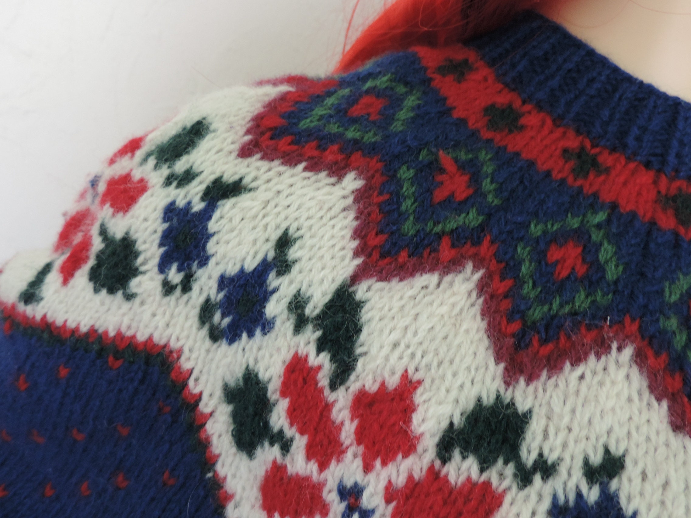 Lopi Fair Isle Yoke Wool Sweater EDDIE BAUER Nordic Icelandic | Etsy