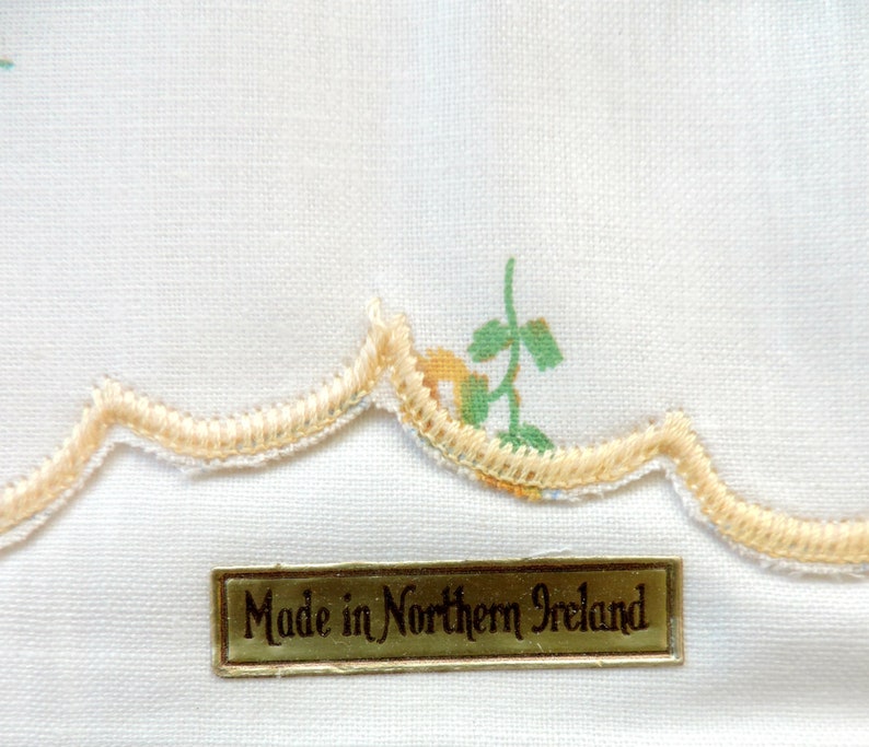 Deadstock Bedding Vintage 50s PILLOWCASES Floral Irish Cotton Sham Set