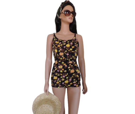Vintage Swimsuit, 60s Bathing Suit, Bombshell Bath