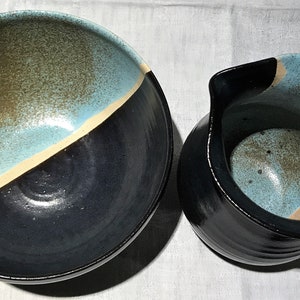 Unique pottery set bowl and jug image 3