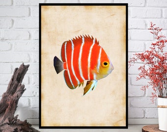 Fish Wall Art, Fish Wall Decor - Fish Wall Hanging - Fish Wall Print - Digital Art - Printable Art - Single Print - INSTANT DOWNLOAD