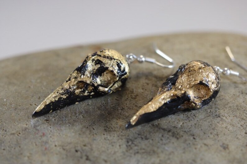 Witch Bird Skull Earrings